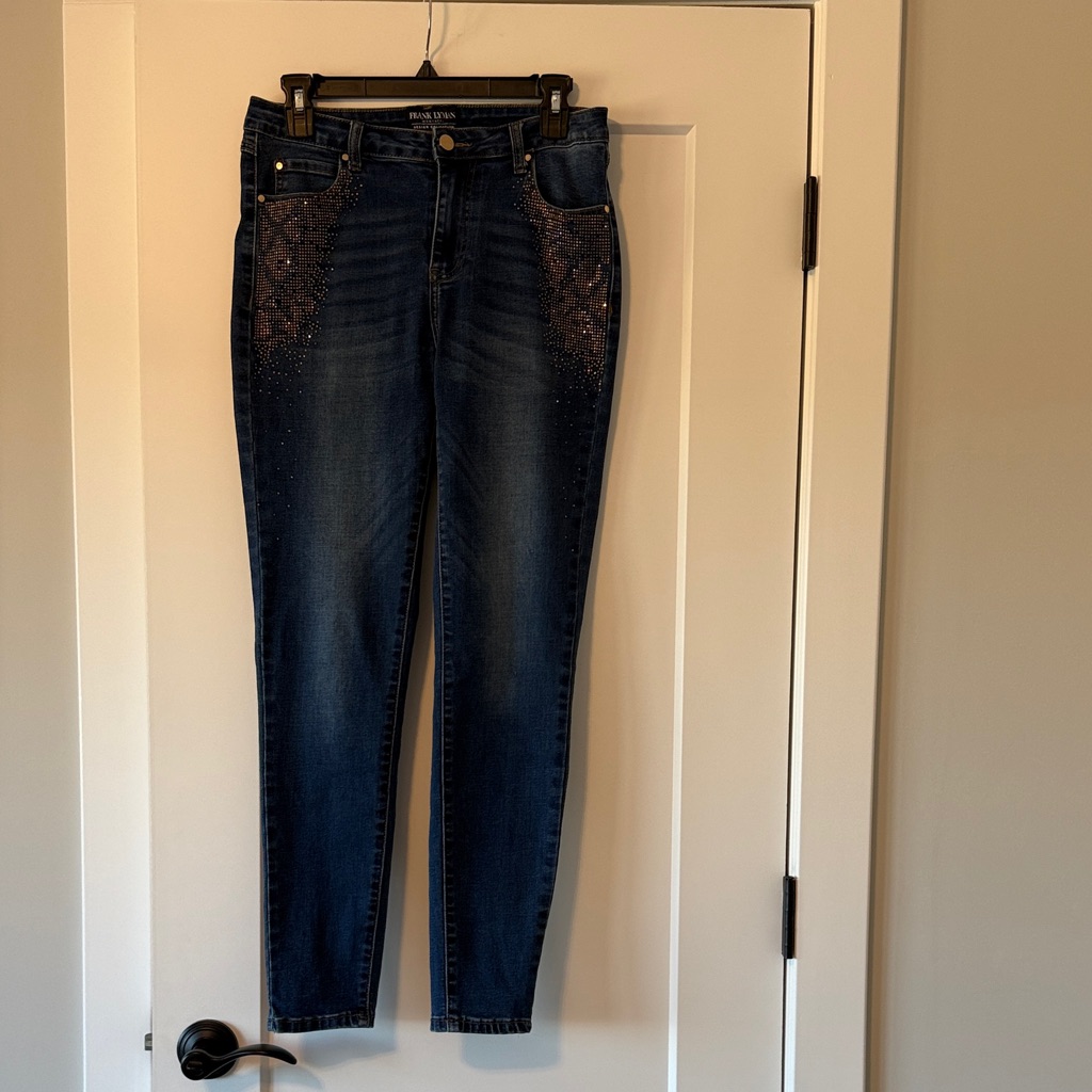 Frank Lyman Design Blue Jeans With Gold Detailing